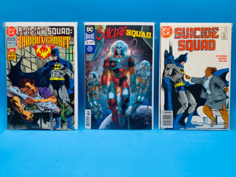 Photo 1 of 894549…3 suicide squad  comics in plastic sleeves 