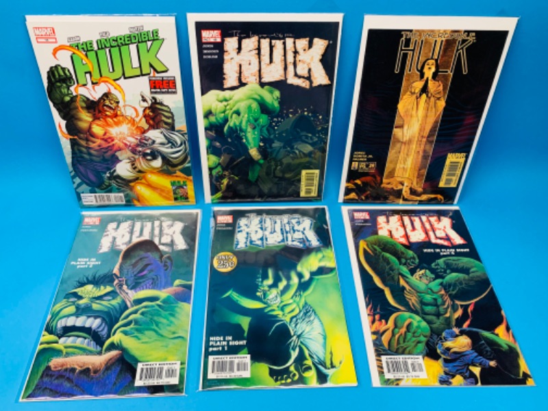 Photo 1 of 894550…6 Hulk  comics in plastic sleeves 