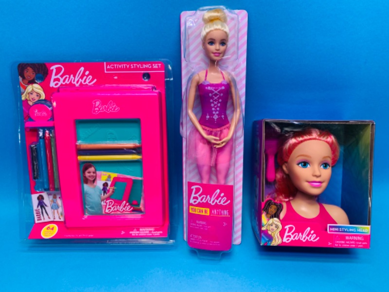 Photo 1 of 894607… Barbie doll, mini styling head, and activity styling set