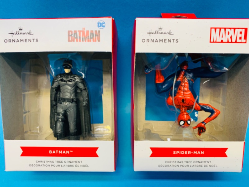 Photo 1 of 894643…hallmark Christmas ornaments- Spider-Man and Batman 