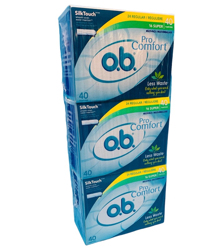 Photo 1 of 894664… 3 boxes of o.b. Pro comfort silk touch tampons 40 per box 
