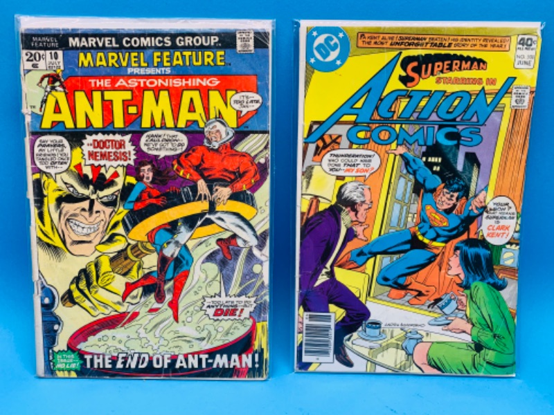 Photo 1 of 894678…condition issues- 2 vintage $.20 and .40 comics in sleeves 