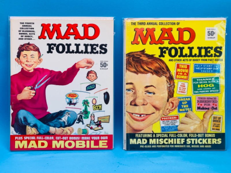 Photo 1 of 894761…2 vintage $.50 cent MAD magazines in plastic sleeves 