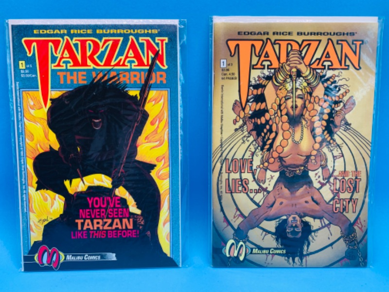 Photo 1 of 894766…2 Tarzan  comics all #1’s in plastic sleeves 