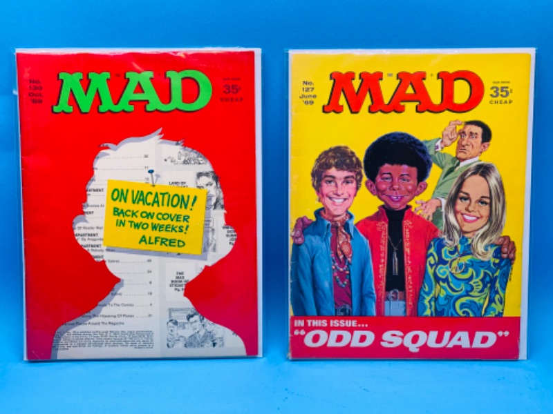 Photo 1 of 894813…2 vintage $.35 MAD magazines in plastic sleeves 