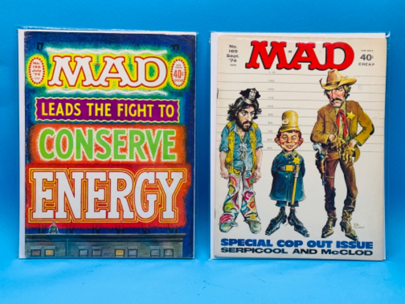 Photo 1 of 894815…2 vintage $.40  MAD magazines in plastic sleeves 