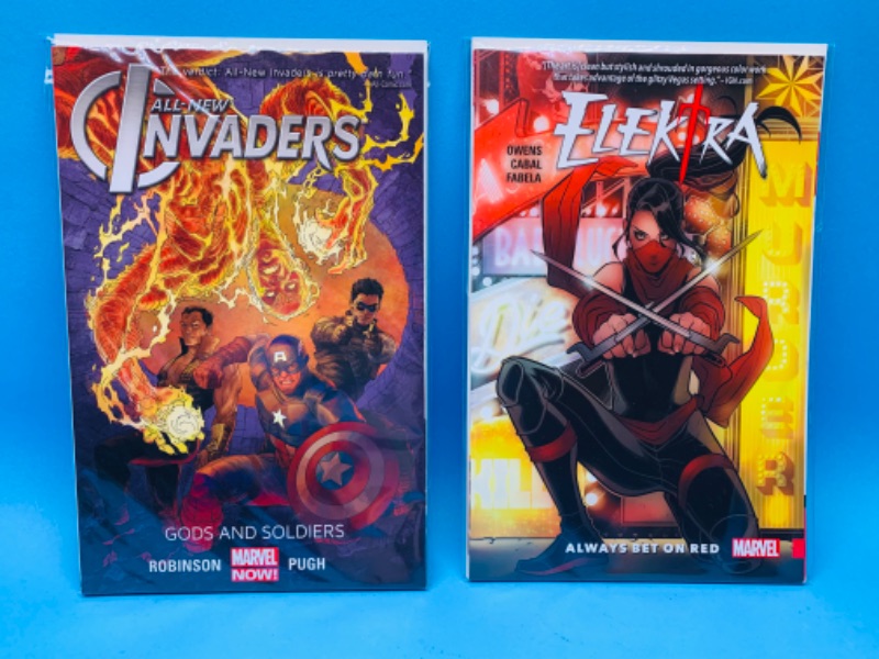 Photo 1 of 894822…Invaders and Elektra softcover books in plastic sleeves 