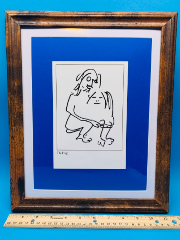 Photo 1 of 894831… framed John Lennon Dyansen gallery postcard drawing “The Hug”