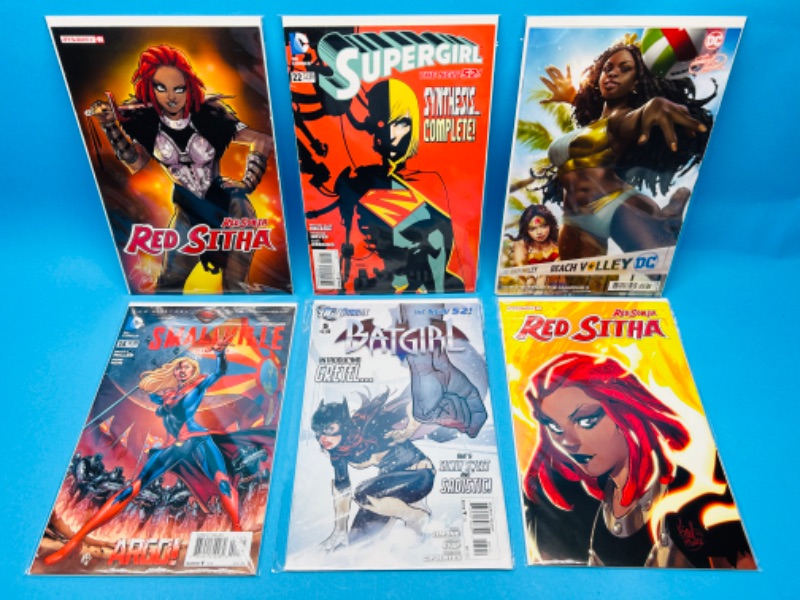 Photo 1 of 894883…6 female superhero  comics in plastic sleeves 