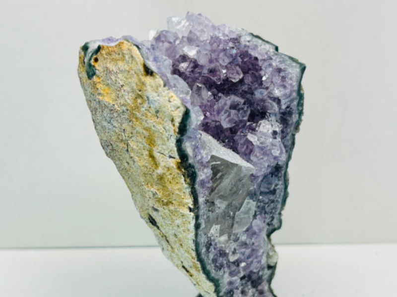Photo 3 of 894917…5.5”  amethyst crystal rock on stand - height includes display stand 