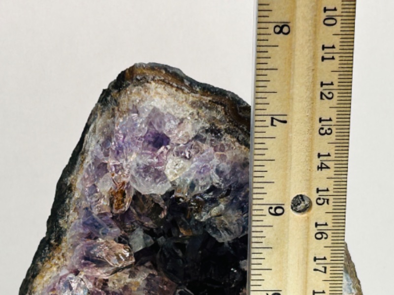 Photo 3 of 894919…7.5”  amethyst crystal rock on stand - height includes display stand 