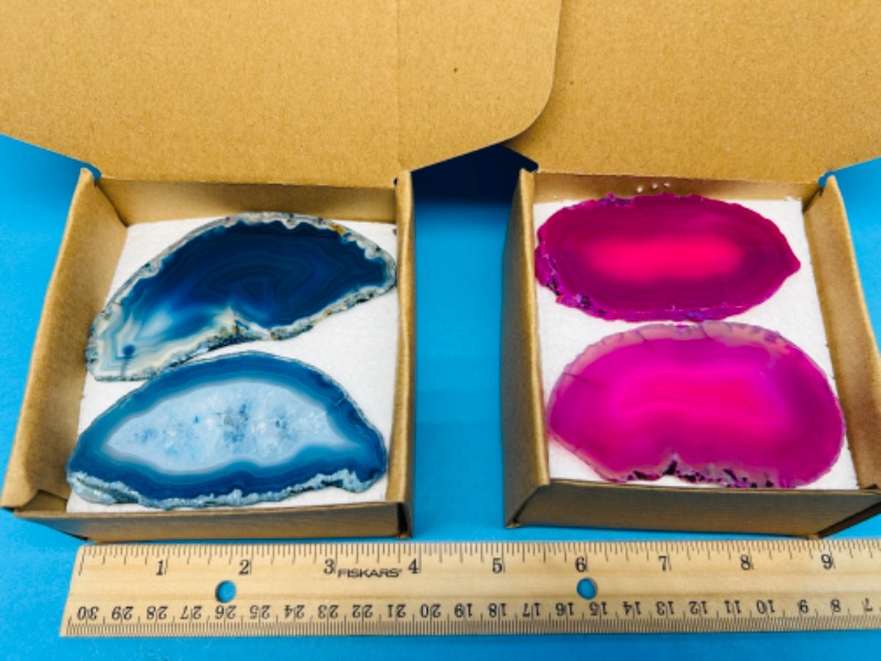 Photo 1 of 894951…4 agate slices in boxes 