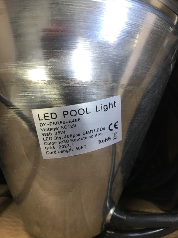 Photo 3 of 12V LED Pool Light 50FT, 10 Inch Color Changing Pool Light Bulb for Inground Pool, Underwater Swimming Pool Spa Light Replacement Compatible with pentair Pool Fixtures