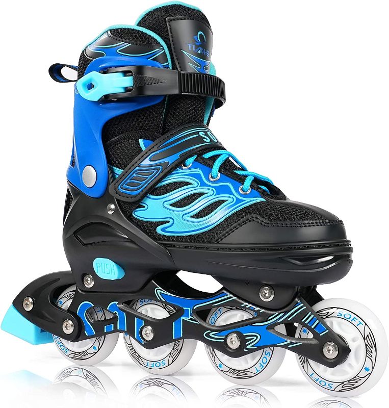 Photo 1 of DIKASHI Roller Blades Skates Boys Girls Adjustable Inline Skates for Kids Adults with Light up Wheels Outdoor Indoor Roller Skates Size 4-7
