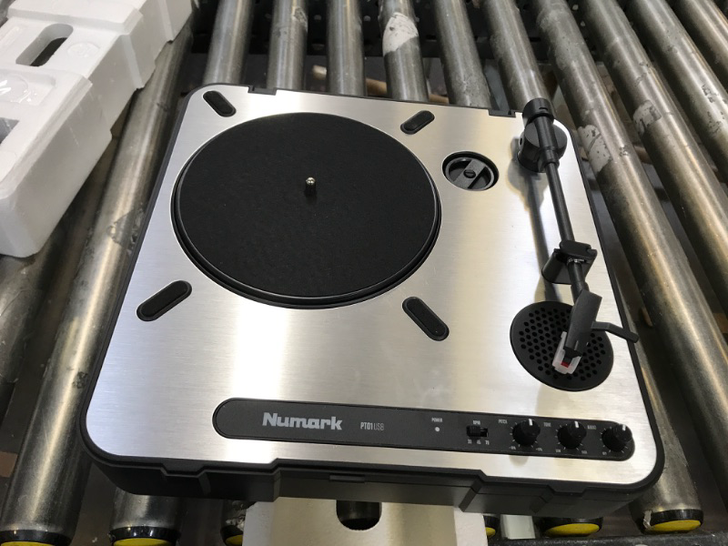 Photo 2 of Numark PT01USB | Portable Vinyl-Archiving Turntable for 33 1/3, 45, & 78 RPM Records & M2-2-Channel Scratch DJ Mixer, Rack Mountable with 3-Band EQ, Microphone Input and Replaceable Crossfader Vinyl-Archiving Turntable + 2-Channel Scratch DJ Mixer
