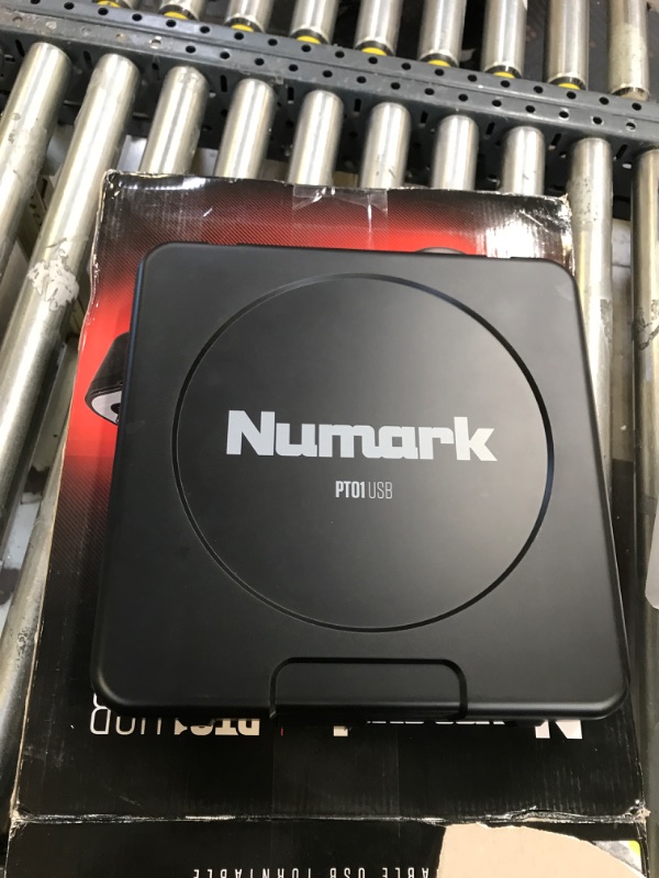 Photo 4 of Numark PT01USB | Portable Vinyl-Archiving Turntable for 33 1/3, 45, & 78 RPM Records & M2-2-Channel Scratch DJ Mixer, Rack Mountable with 3-Band EQ, Microphone Input and Replaceable Crossfader Vinyl-Archiving Turntable + 2-Channel Scratch DJ Mixer