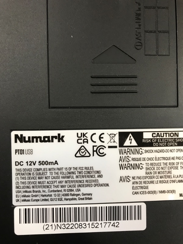 Photo 5 of Numark PT01USB | Portable Vinyl-Archiving Turntable for 33 1/3, 45, & 78 RPM Records & M2-2-Channel Scratch DJ Mixer, Rack Mountable with 3-Band EQ, Microphone Input and Replaceable Crossfader Vinyl-Archiving Turntable + 2-Channel Scratch DJ Mixer