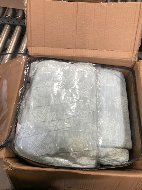 Photo 1 of 6pc Leslie Reversible Cotton Sateen Coverlet Set Aqua. Cal King

