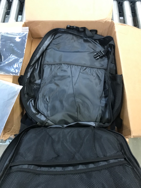 Photo 1 of AMERICANPHOENIX Heavy Duty Carbon Black Backpack | Military Tactical Backpack for Men | Bug Out Bag | 5 Day Assault Pack | Reflective Rain Cover | 5 Compartment + Storage Bag | 2 USA Flag Velcro Patch