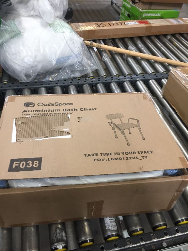 Photo 1 of OasisSpace Heavy Duty Shower Chair with Back & Stand Alone Raised Toilet Seat 300lb`