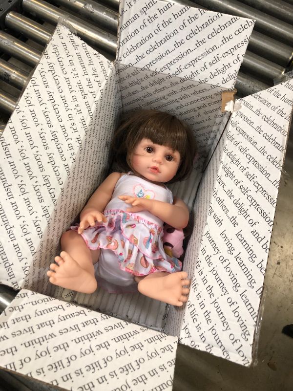 Photo 1 of Anano 18Inch Full Body Silicone Bebe Doll Reborn Baby Girl Bath Toy Hand-Rooted Curly Hair Waterproof Anatomically Correct
