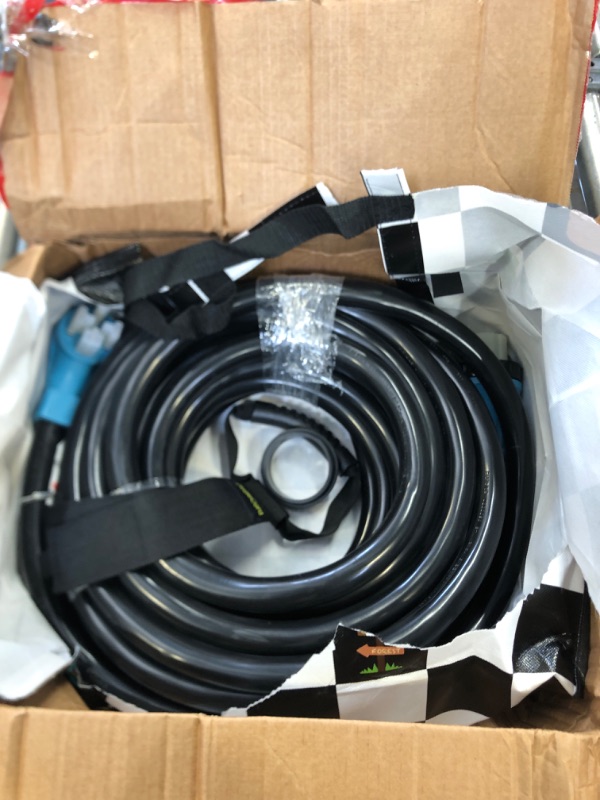 Photo 1 of CircleCord UL Listed 50 Amp 50 Feet RV / Generator Cord with Locking Connector, Heavy Duty 6/3+8/1 Gauge STW Wire, 14-50P Male and SS2-50R Twist Locking Female for RV Camper and Generator to House Blue 50 Amp 50 FT Locking