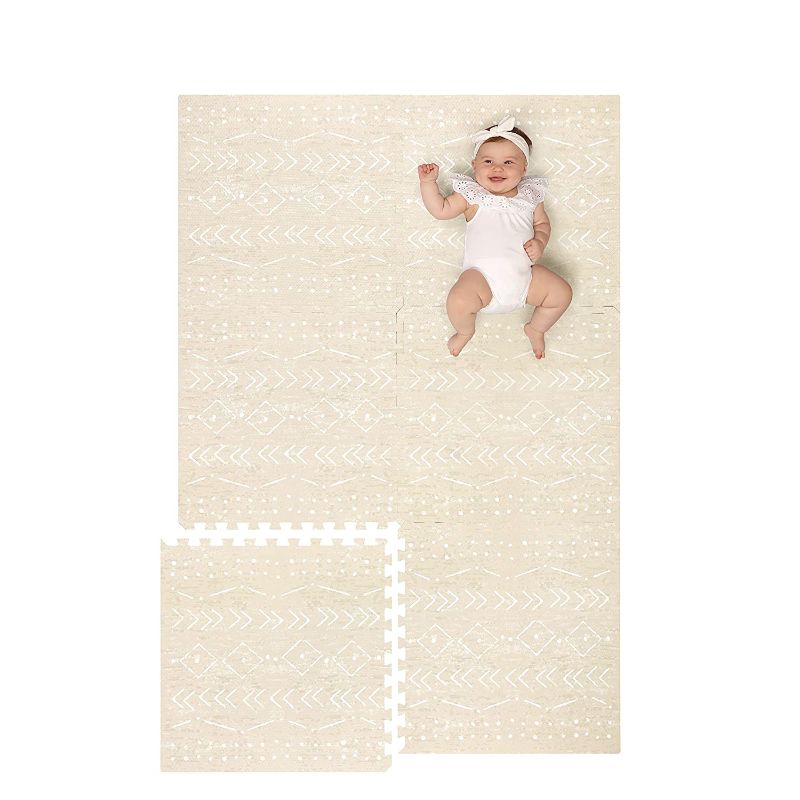 Photo 1 of Lillefolk Baby Foam Play Mat - Baby Play Mat Floor Tiles for Kids Puzzle Piece Floor Mat - Foam Baby Mat for Floor Play Mats - Babies & Toddlers Non Toxic Play Mat for Baby Tummy Time Mat 6x4ft Beige
