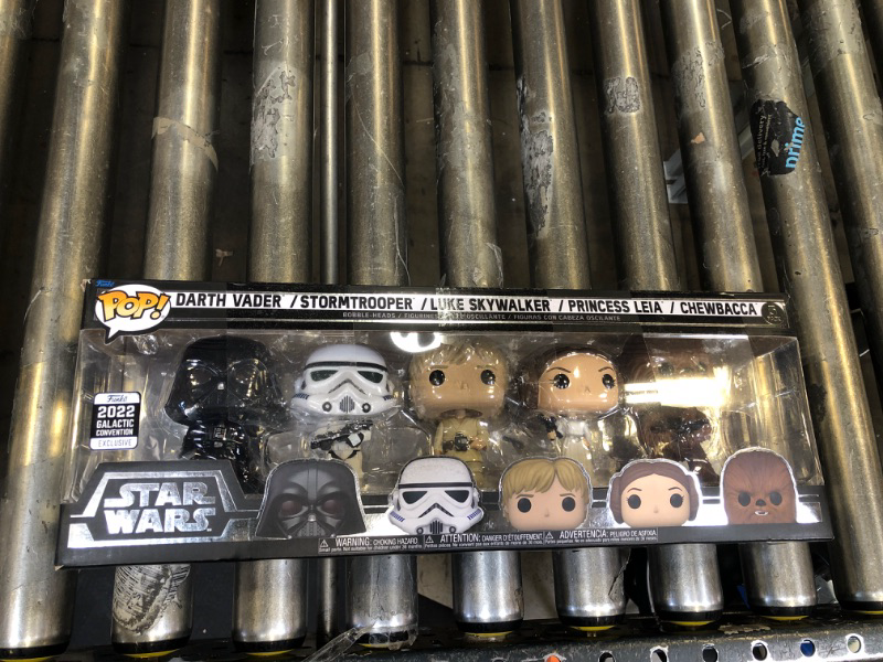 Photo 2 of Funko Pop! Vinyl: Star Wars - Darth Vader, Stormtrooper, Luke Skywalker, Princess Leia and Chewbacca - 5 Pack (Shared Galactic Convention, Amazon Exclusive), Multicolor, 64122