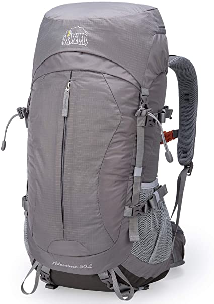 Photo 1 of Aveler 50Liters Unisex Lightweight Nylon Internal Frame Hiking Backpack with Integrated Rain Cover
