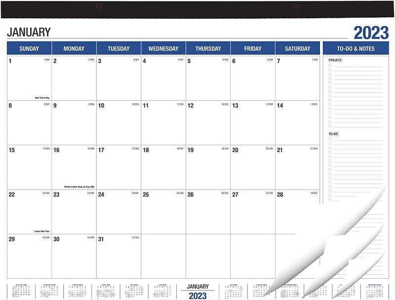 Photo 1 of Kyweel 2023-2024 Desk Calendar, 18 Month Desk Calendar/Wall Calendar Combo, 22" x 17", January 2023-June 2024, Highlight Holidays, Planning Calendar, Thick Paper
