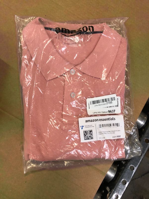 Photo 2 of Amazon Essentials Men's Regular-Fit Cotton Pique Polo Shirt (Available in Big & Tall) XX-Large Pink