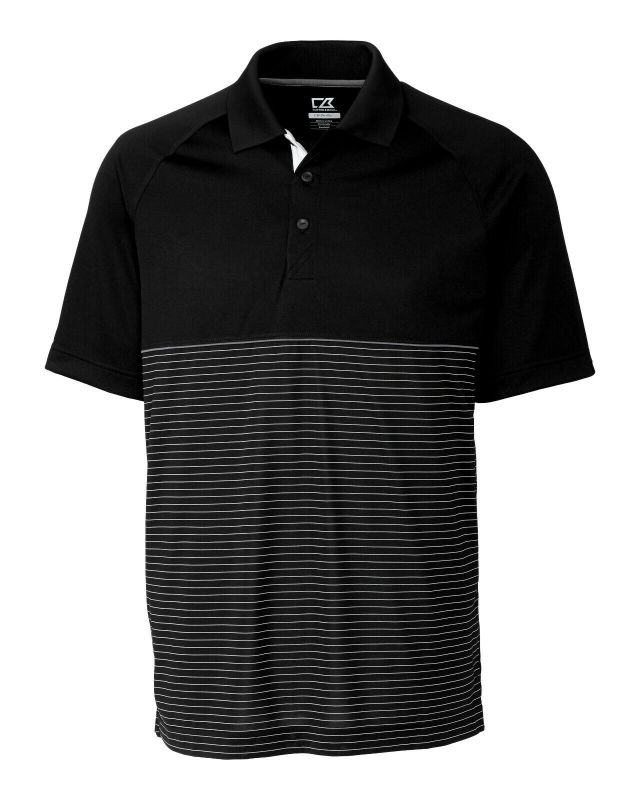 Photo 1 of Cutter Buck Men's Junction Stripe Hybrid DryTec Golf Polo Blue - Small