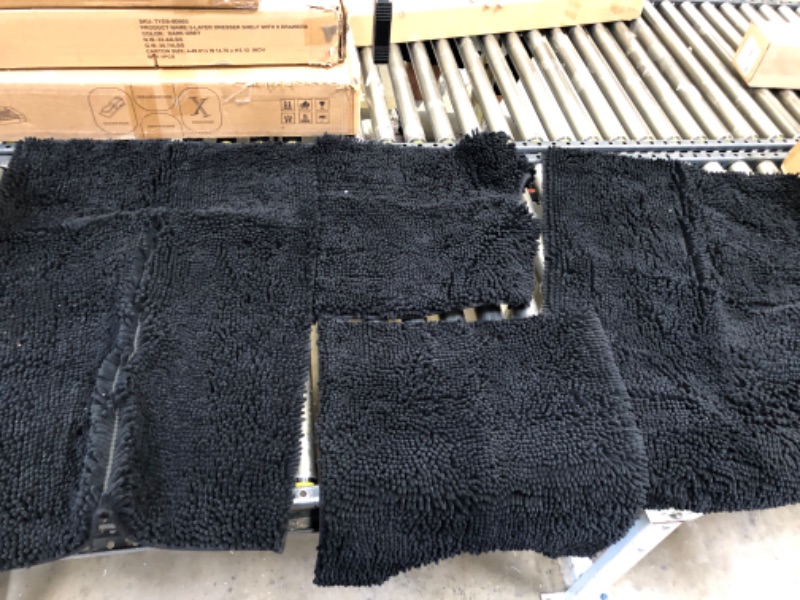 Photo 1 of 4 Piece Rug Set Black