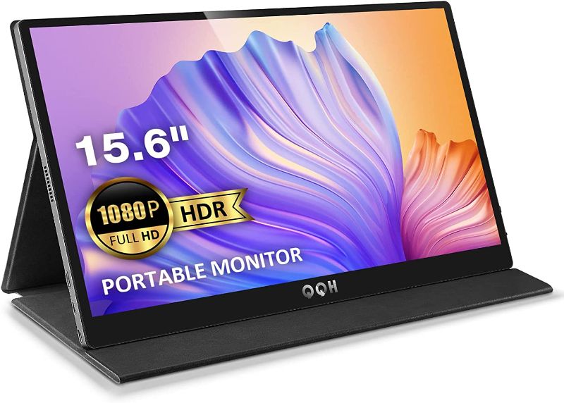 Photo 1 of QQH Portable Monitor, 15.6" Monitor for Laptop FHD 1080P USB C Computer Display IPS Second Screen, Mini HDMI Gaming Monitor with Smart Cover, Dual Speakers External Monitor for Phone PC MAC Xbox PS4
Missing Stand