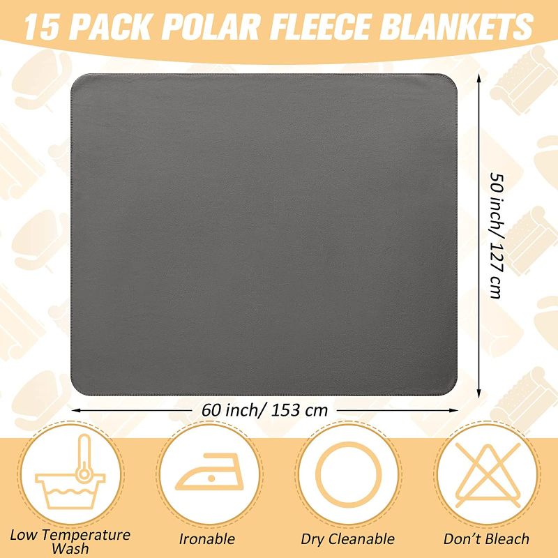 Photo 1 of 6 Pack Polar Fleece Blanket Bulk 50 x 60 Inch Fleece Throw Blankets Soft Cozy Microfleece Blanket Lightweight Warm Comfy Pet Blankets for Home Office Couch Sofa Car Airplane Travel Outdoor (Gray)