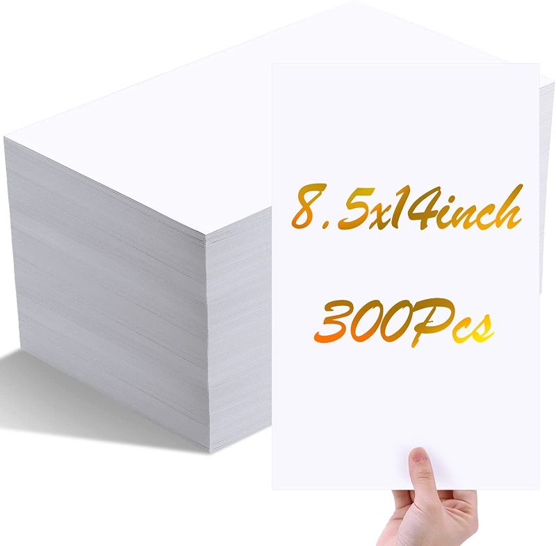 Photo 1 of 300 Sheets White Cardstock Paper 8.5 x 14 Inch 110 lb Thick Cardstock Printer Paper 300gsm Paper Cardstock Postcards Blank Invitation Printer Paper for Arts Crafts Brochures Menus Posters
