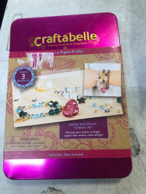 Photo 2 of Craftabelle – Sparkle and Charm Creation Kit – Bracelet Making Kit – 141pc Jewelry Set with Crystal Beads – DIY Jewelry Sets for Kids Aged 8 Years +