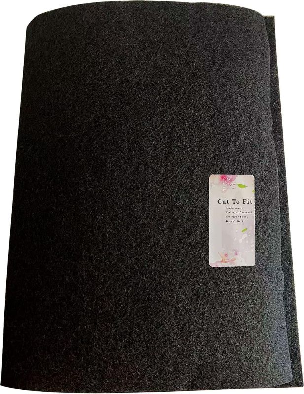 Photo 1 of 99JGDAX Carbon Fabric Filter Replacement Cut To Fit Charcoal Hepa AC Vent Filter Activated Carbon Air Filter Fabric Sheet Carbon Pad 16 x 48 inch
