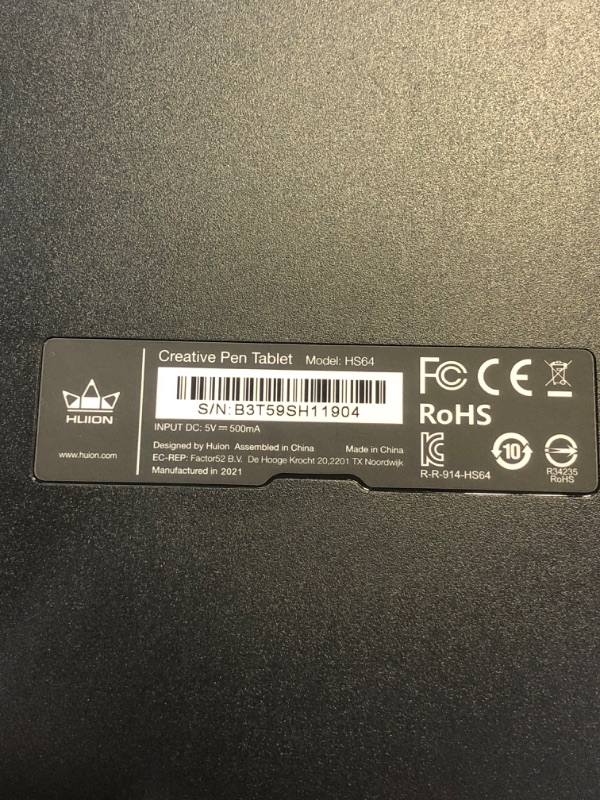 Photo 4 of Huion Inspiroy HS64 Graphic Drawing Tablet 8192 Battery-free Pen 4 Hot Keys Android Mode
