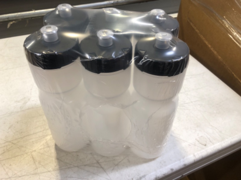 Photo 2 of 50 Strong Sports Water Bottle | 6 Pack of Reusable Squeeze Water Bottles | 22 oz. BPA-Free Plastic Bottles with Pull Top Cap | Made in USA | Top Rack Dishwasher Safe | Fits Most Bike Cages
