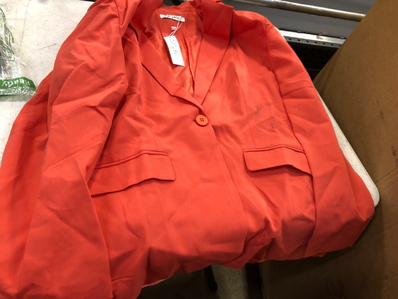 Photo 2 of Cicy Bell Womens Casual Blazers Open Front Long Sleeve Work Office Jackets Blazer Orange SIZE X-Large