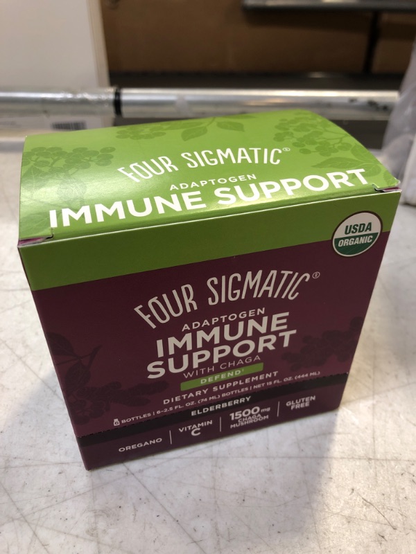 Photo 2 of Adaptogen Immune Support Shot by Four Sigmatic | Caffeine Free, Vegan Chaga Mushroom Shot | Organic Vitamin C Drink | Elderberry Shot for Immune System Support, Stamina and Endurance Aid | 6 Count  04/2023