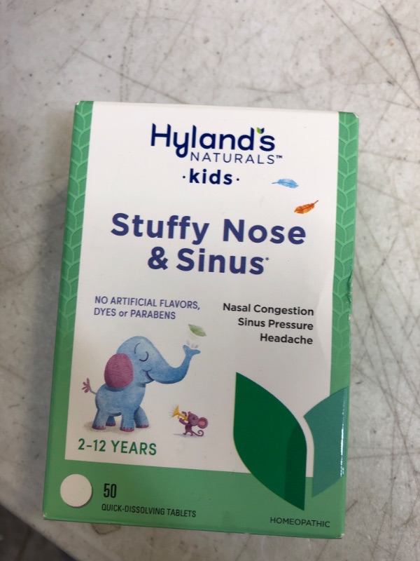 Photo 2 of Hyland's 4 Kids Stuffy Nose & Sinus Cold and Allergy Medicine for Children Ages 2+ Headache Relief and Nasal Decongestant, 50 Tablets Stuffy Nose and Sinus
EXP: AUG 2024