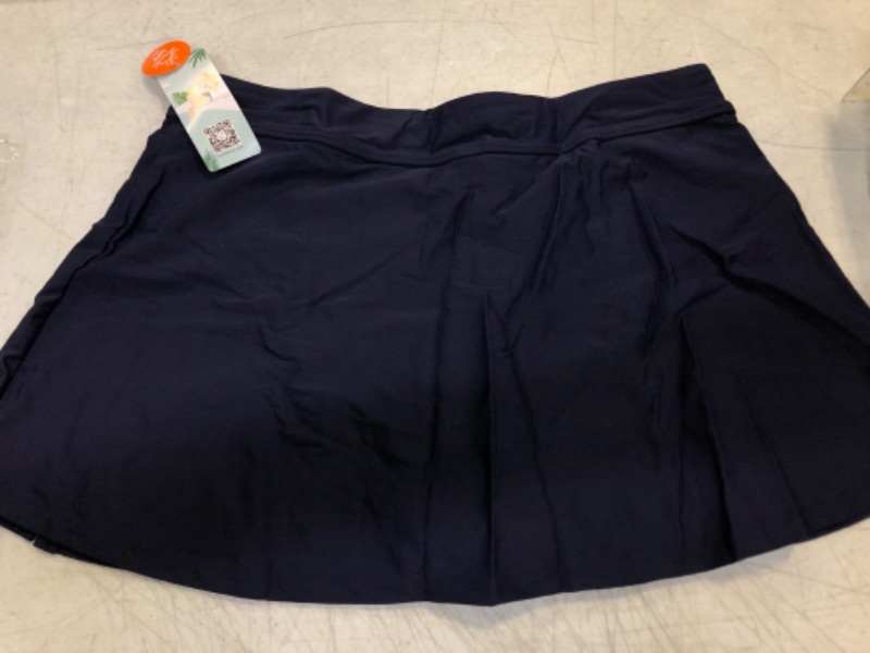 Photo 2 of ANFILIA Swim Skirts Women Tummy Control Split Swimsuit Skirt Built in Swim Shorts High Waist Bathing Suit Bottoms Navy Split Skirts X-Large