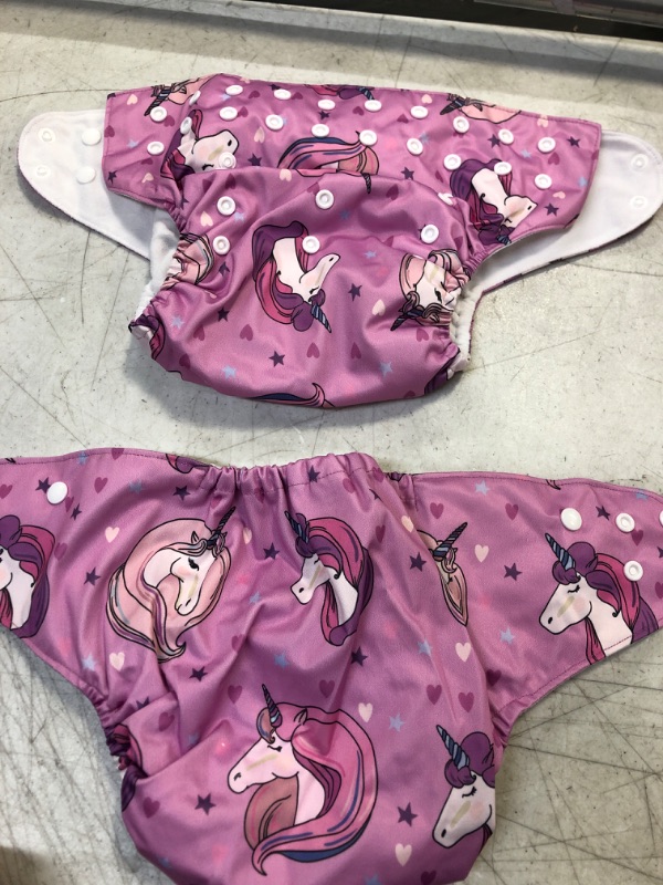 Photo 2 of 2 to 7 Years Old Junior Big Cloth Diaper,Nappy,Pocket Reusable Washable Baby Kids Toddler (Pink Horse) Pink Unicorn