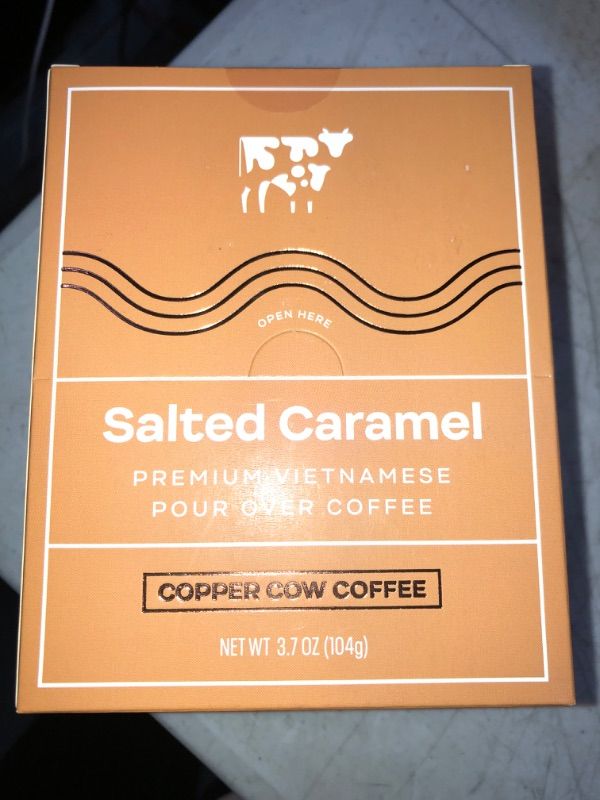 Photo 1 of 8 PACK COPPER COW COFFEE SALTED CARAMEL PREMIUM VIETNAMESE POUR OVER COFFEE EXP 05/2023