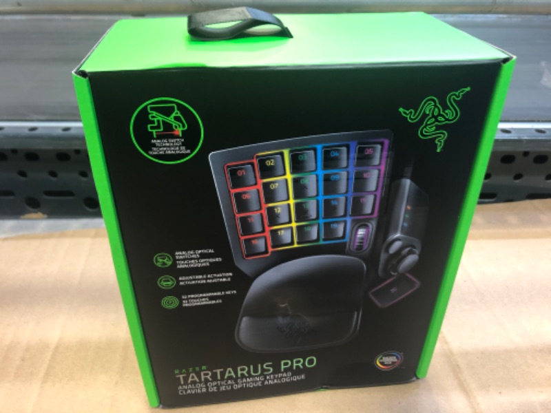 Photo 4 of Razer Tartarus Pro Gaming Keypad: Analog-Optical Key Switches - 32 Programmable Keys - Customizable Chroma RGB Lighting - Programmable Macros - Variable Key Press Pressure Sensitivity - Classic Black