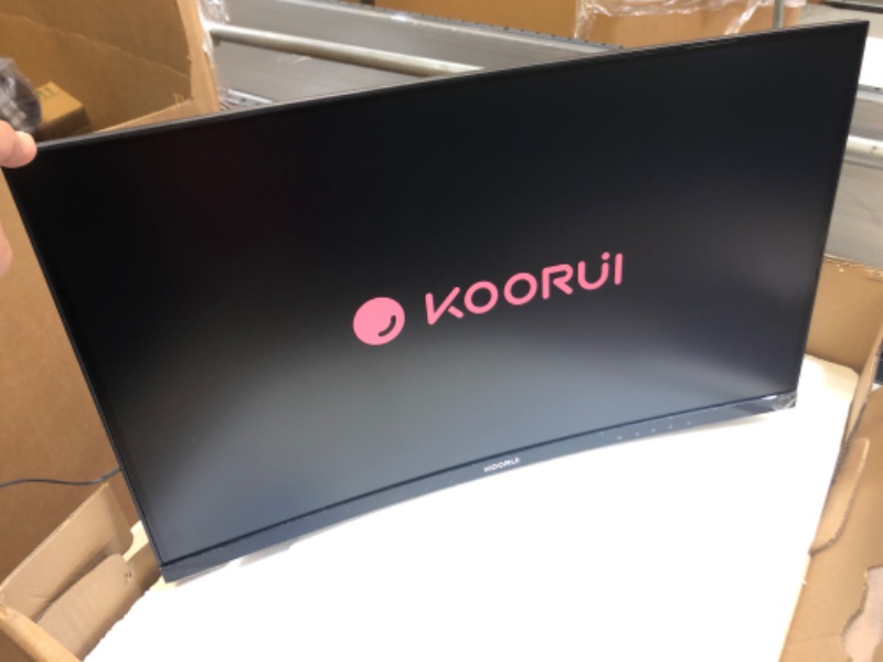 Photo 5 of KOORUI 24" Curved 60Hz Computer Monitor LED Monitor Full HD 1080P HDMI VGA, 1800R, Tilt Adjustment, Eye Care, Black 24N5C 23.6 inch/75HZ/Curved/FHD