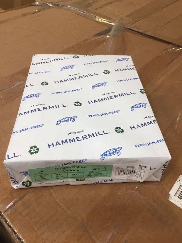 Photo 2 of Hammermill Colored Paper, 24 lb Green Printer Paper, 8.5 x 11 - 1 Ream (500 Sheets) - Made in the USA, Pastel Paper, 104380R Green 1 Ream | 500 Sheets