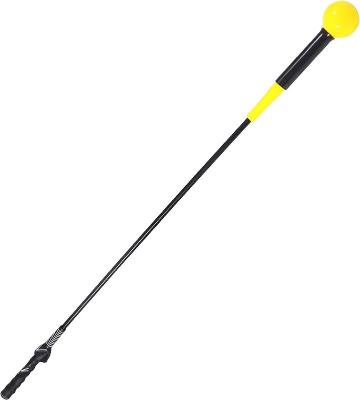 Photo 1 of 45" Lineslife Golf Swing Trainer Aid, Flexible Weighted Golf Practice Equipment Warm-Up Stick for Indoor Whip Chipping Hitting Driving Strength and Tempo Training